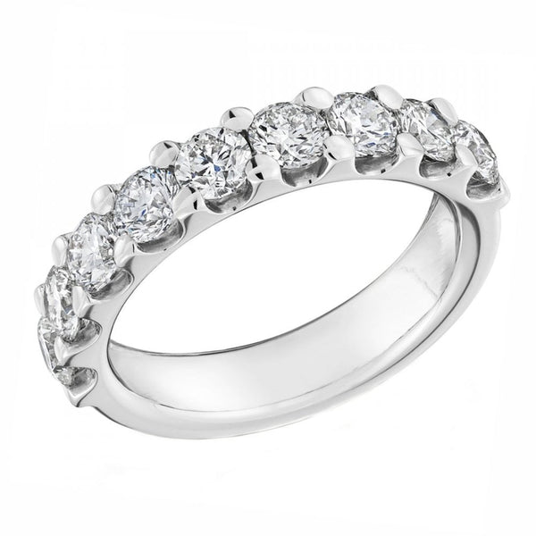 Lab grown platinum 2.00ct round brilliant cut half eternity ring