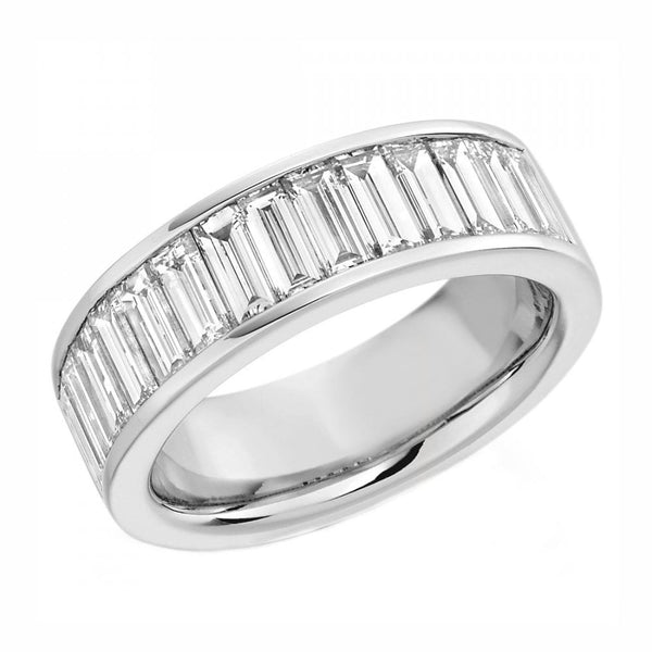 Lab grown platinum 2.00ct baguette diamond half eternity ring