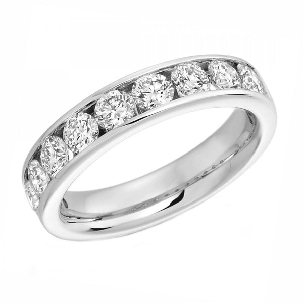 Lab grown platinum 1.50ct round diamond half eternity ring
