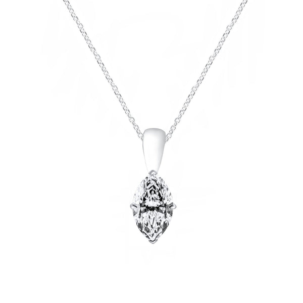 Lab grown platinum 1.06ct D VVS2 IGI marquise diamond pendant