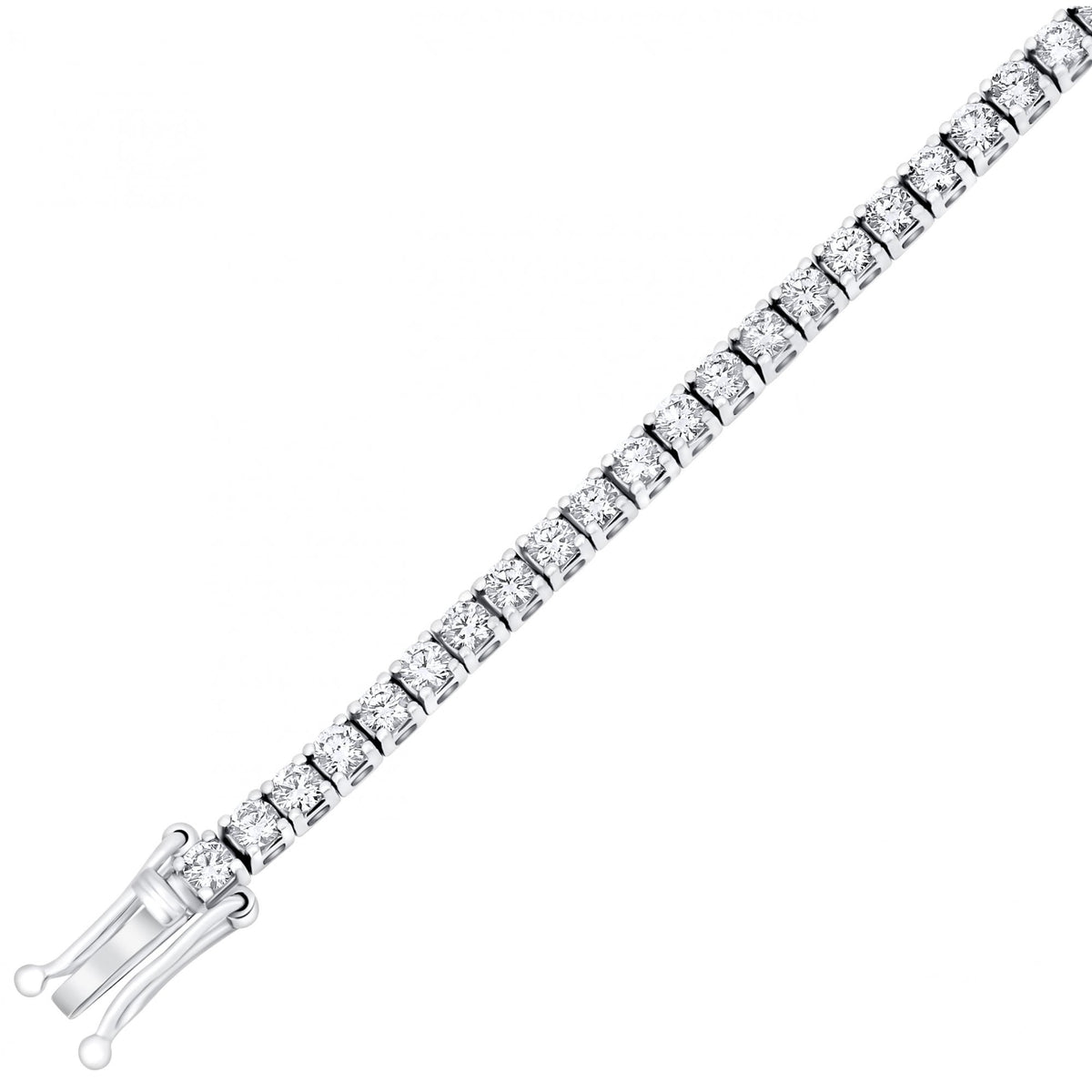 Lab grown platinum 3.00ct round cut diamond tennis bracelet