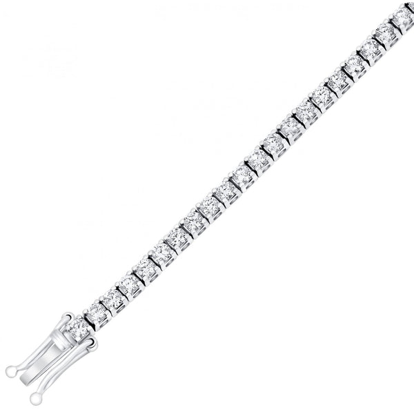 Lab grown platinum 3.00ct round cut diamond tennis bracelet