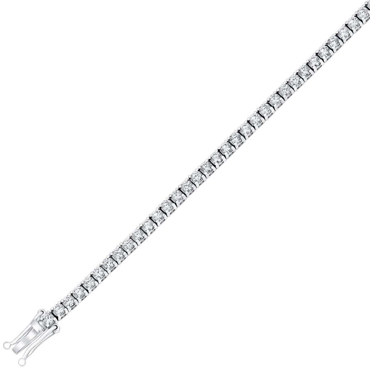 Lab grown platinum 3.00ct round cut diamond tennis bracelet