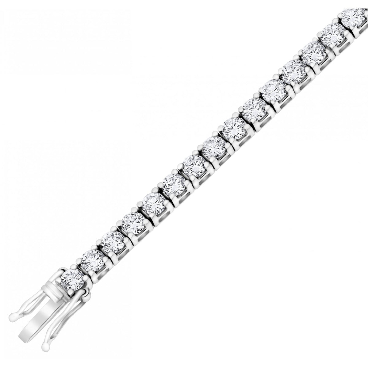 Lab grown platinum 7.00ct round cut diamond tennis bracelet
