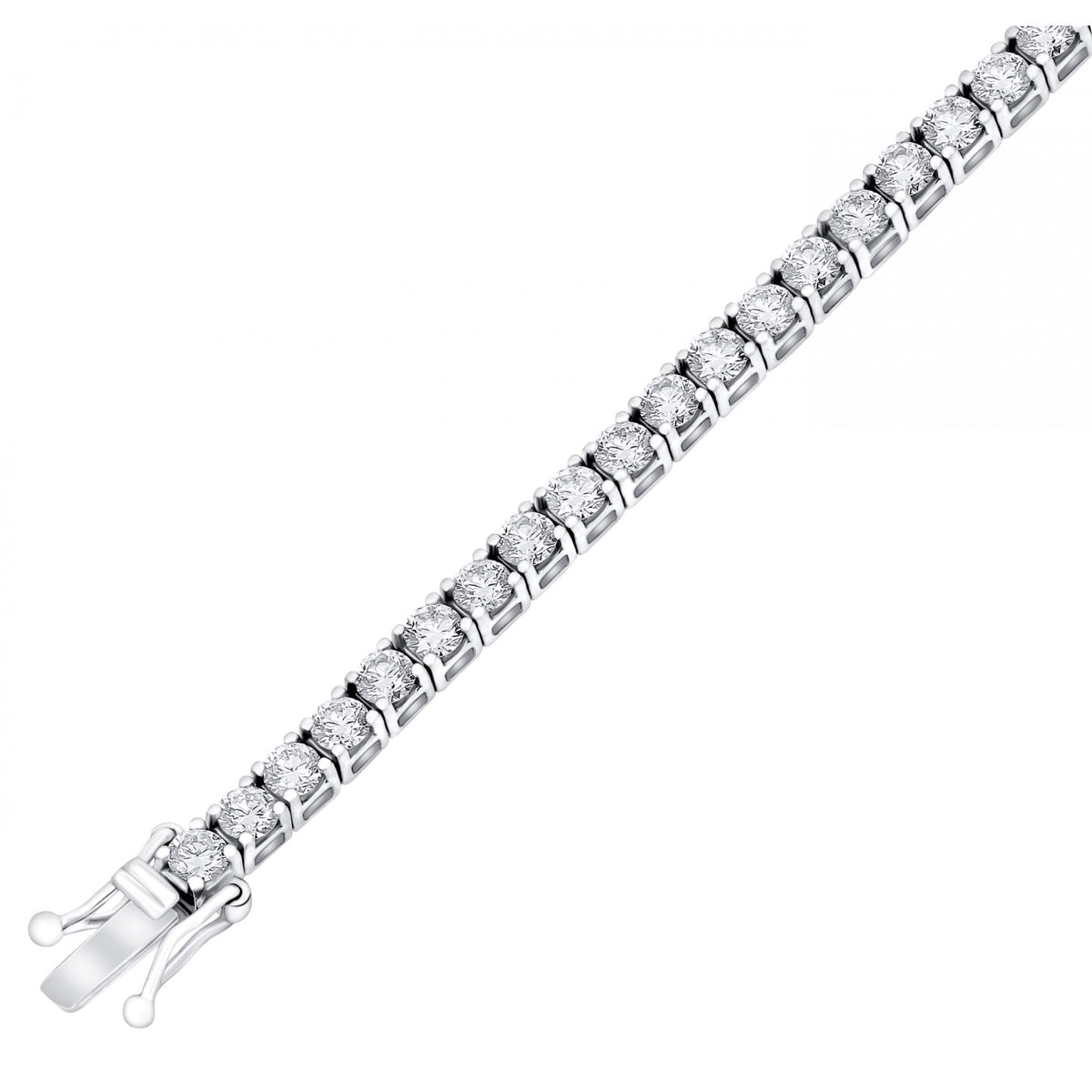 Lab grown platinum 6.00ct round cut diamond tennis bracelet