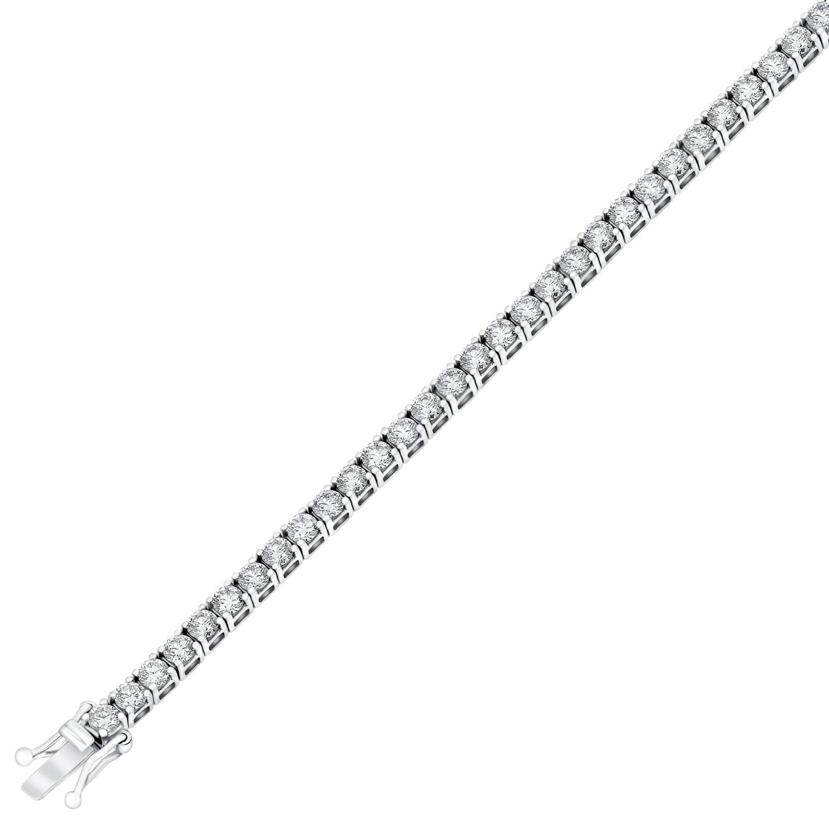 Lab grown platinum 6.00ct round cut diamond tennis bracelet