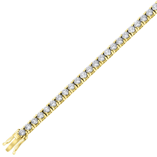 Lab grown 18ct yellow gold 6.00ct round diamond tennis bracelet