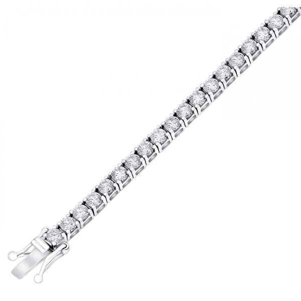 Lab grown platinum 5.00ct round cut diamond tennis bracelet