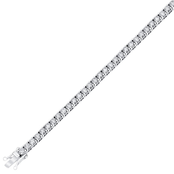 Lab grown platinum 5.00ct round cut diamond tennis bracelet
