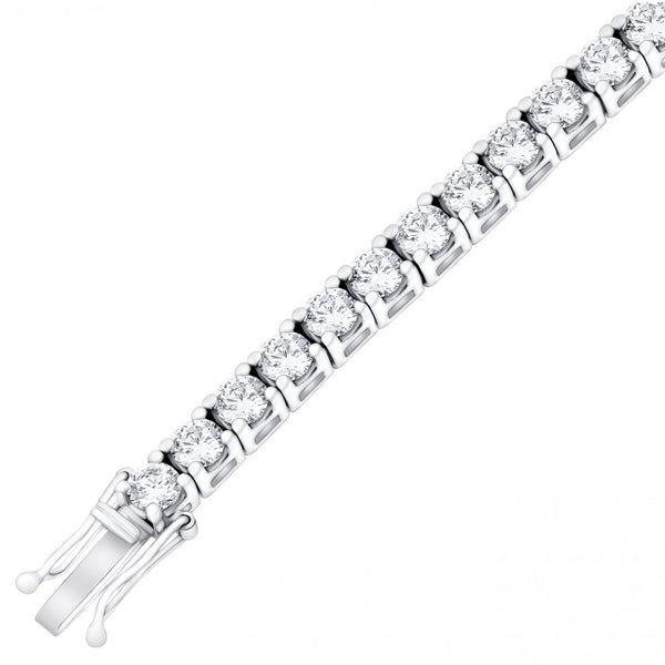 Lab grown platinum 10.00ct round cut diamond tennis bracelet