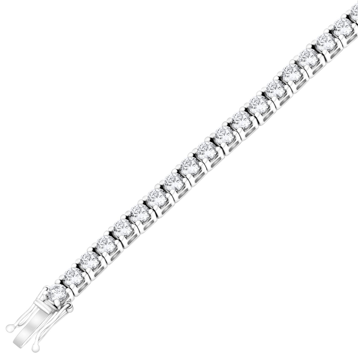 Lab grown platinum 10.00ct round cut diamond tennis bracelet
