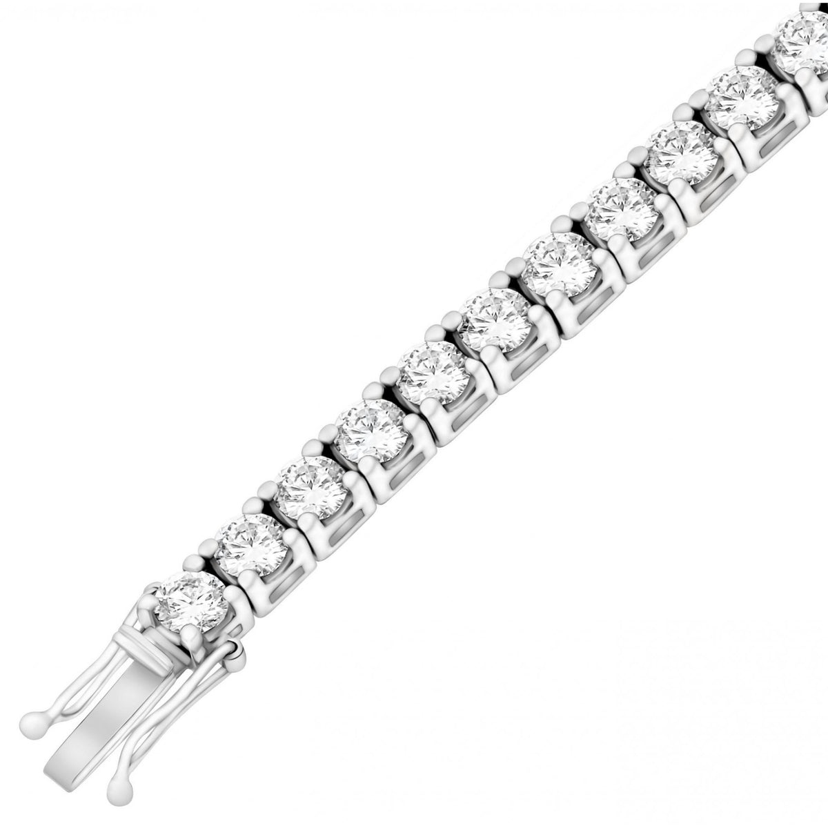 Lab grown platinum 12.00ct round cut diamond tennis bracelet