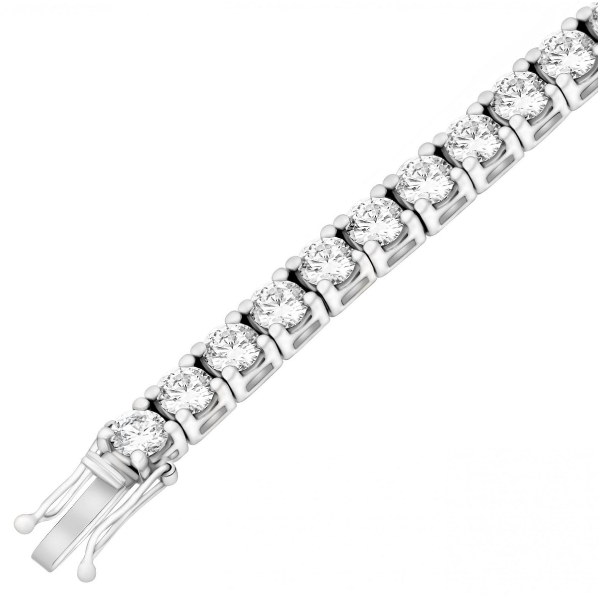 Lab grown platinum 15.00ct round cut diamond tennis bracelet