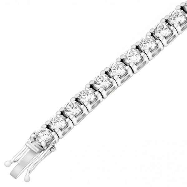 Lab grown platinum 15.00ct round cut diamond tennis bracelet