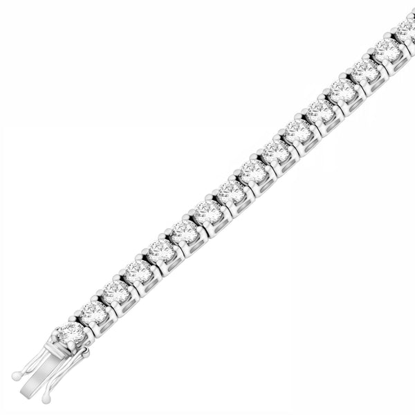 Lab grown platinum 15.00ct round cut diamond tennis bracelet