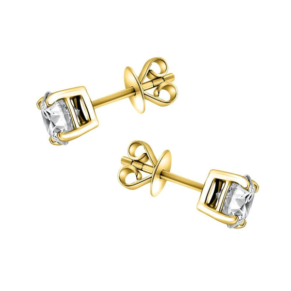 18ct yellow gold 1.60ct F VS2 GIA round diamond stud earrings