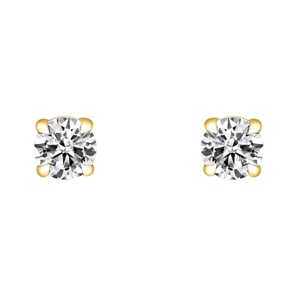 18ct yellow gold 1.40ct F VS2 GIA round diamond stud earrings