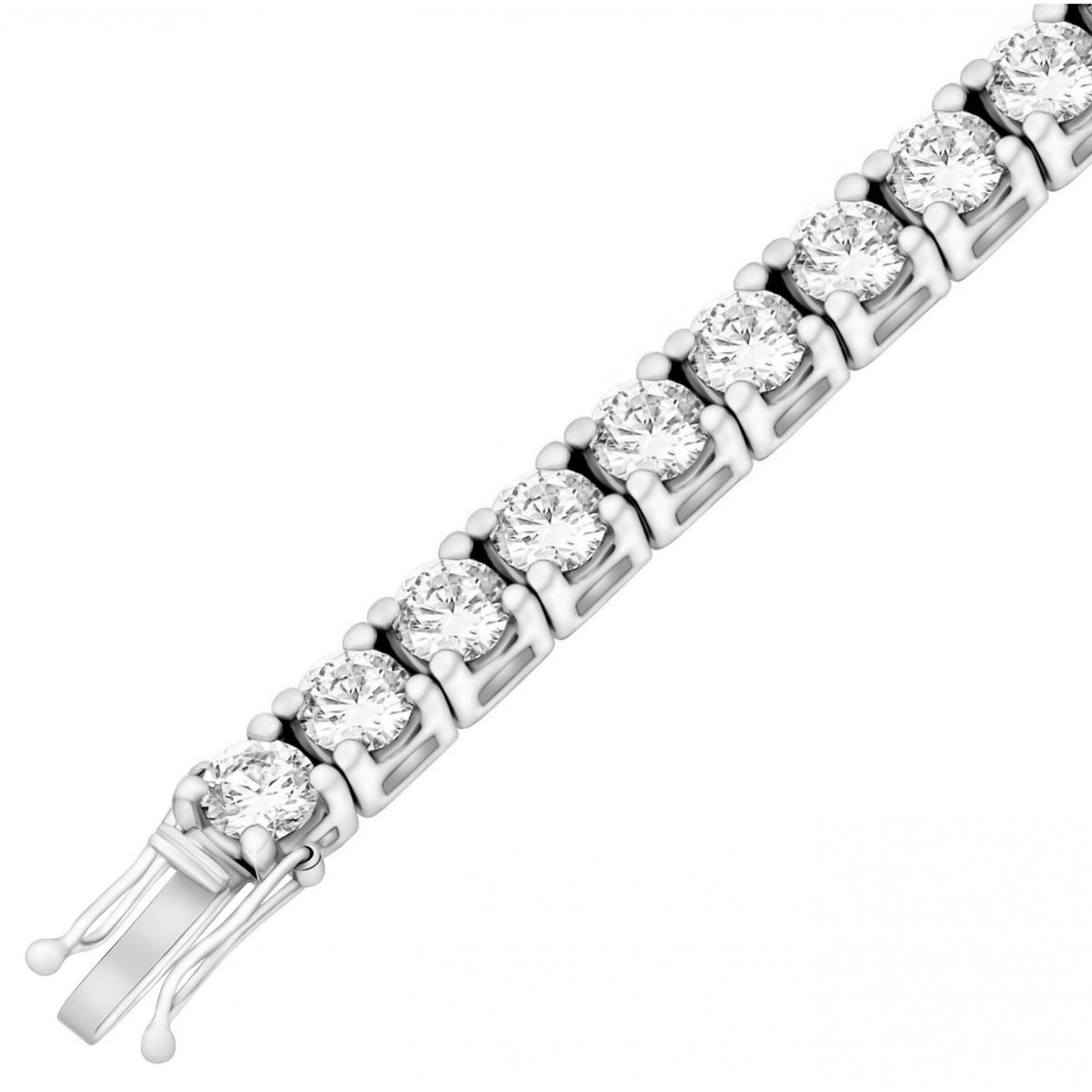 Lab grown platinum 20.00ct round cut diamond tennis bracelet