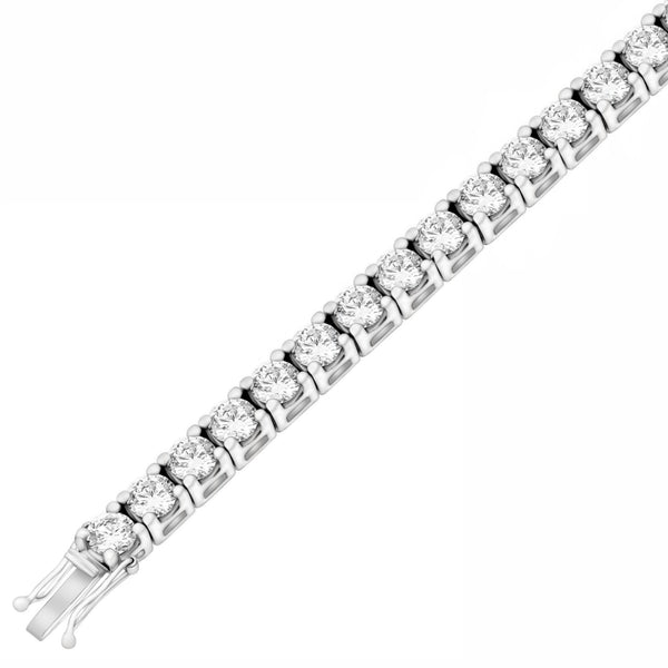 Lab grown platinum 20.00ct round cut diamond tennis bracelet