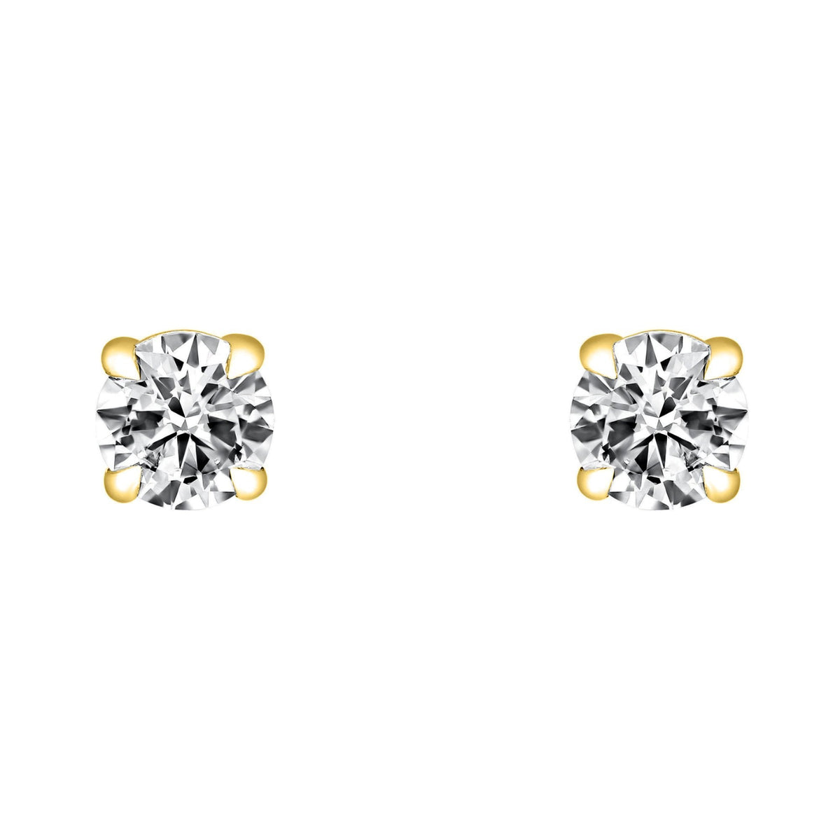 18ct yellow gold 1.22ct F VS2 GIA round diamond stud earrings