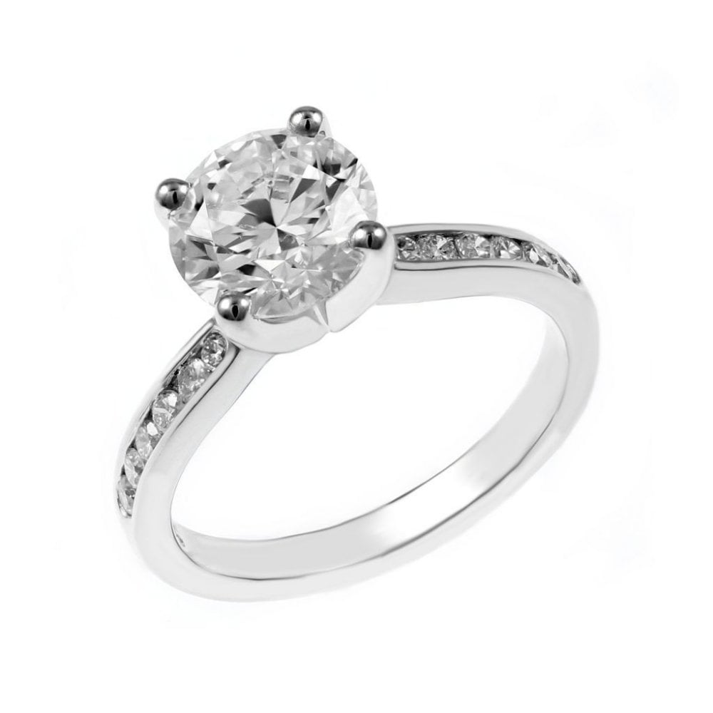 Platinum 2.00ct F SI1 IGL round brilliant cut diamond ring