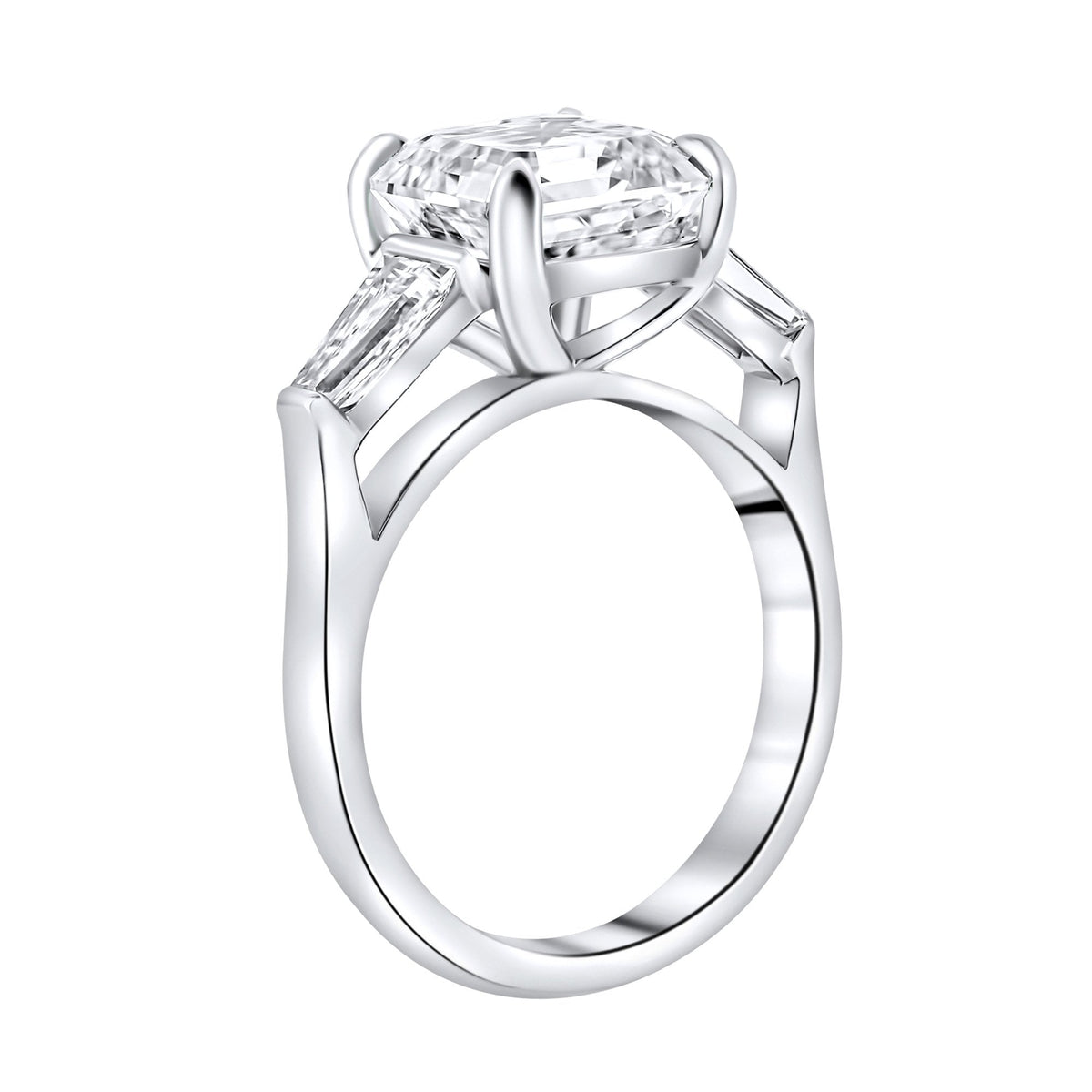 Lab grown platinum 4.08ct D VVS2 IGI asscher cut diamond ring
