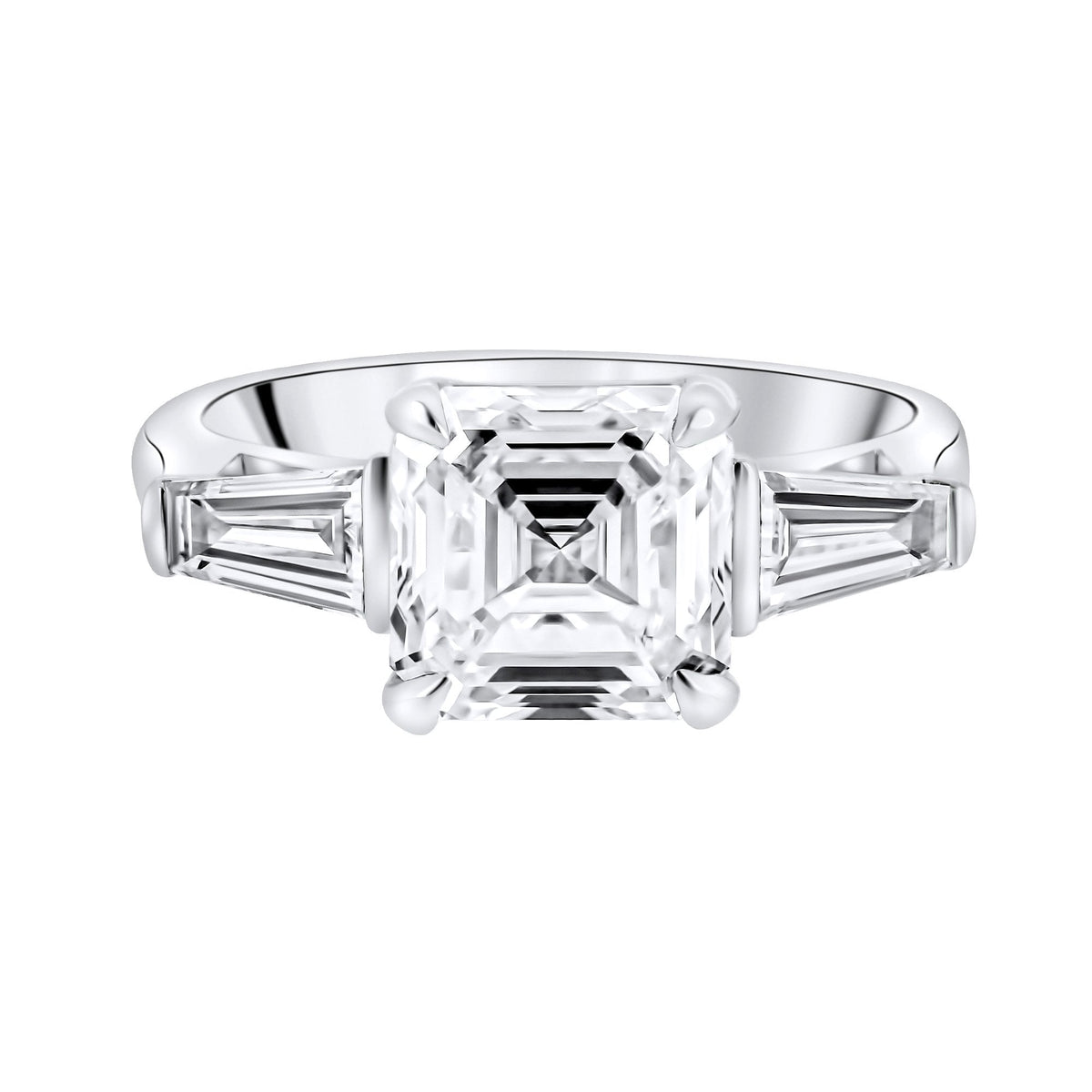 Lab grown platinum 3.07ct D VVS2 IGI asscher cut diamond ring