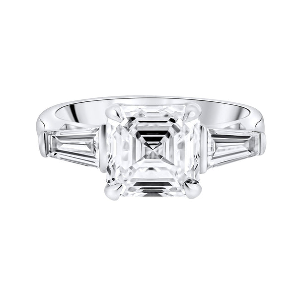 Lab grown platinum 3.07ct D VVS2 IGI asscher cut diamond ring