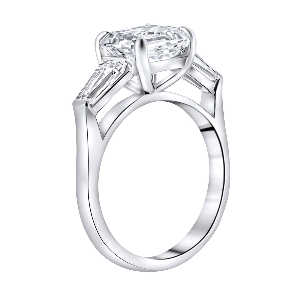 Lab grown platinum 3.07ct D VVS2 IGI asscher cut diamond ring