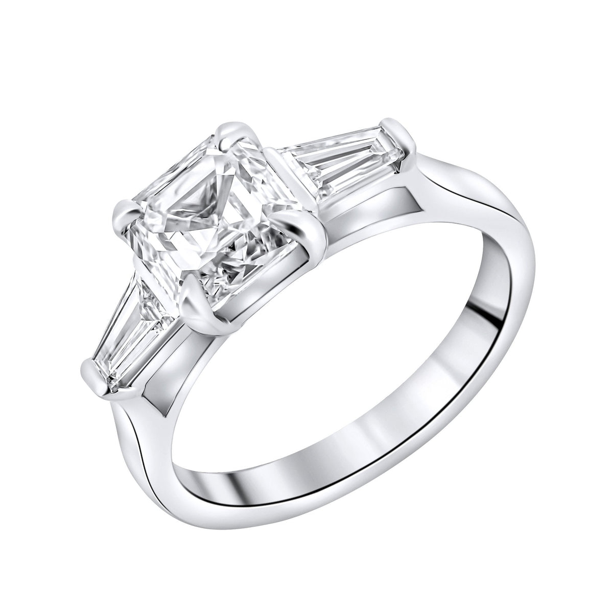 Lab grown platinum 2.01ct D VVS2 IGI asscher cut diamond ring