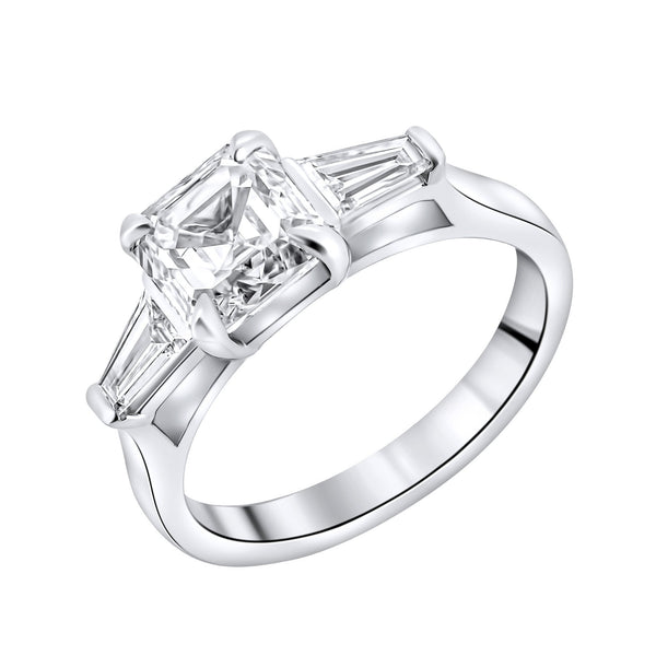 Lab grown platinum 2.01ct D VVS2 IGI asscher cut diamond ring