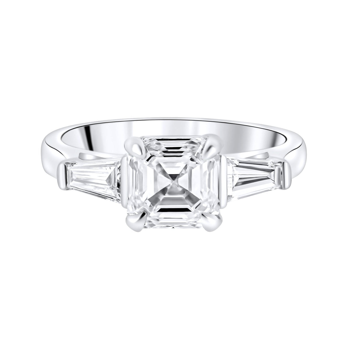 Lab grown platinum 2.01ct D VVS2 IGI asscher cut diamond ring