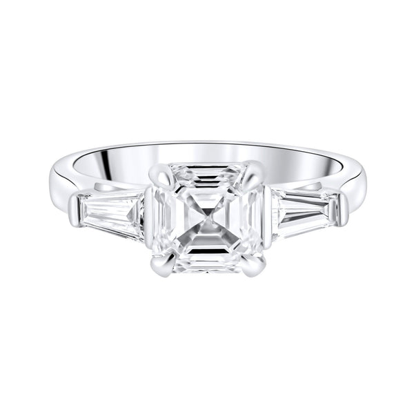 Lab grown platinum 2.01ct D VVS2 IGI asscher cut diamond ring