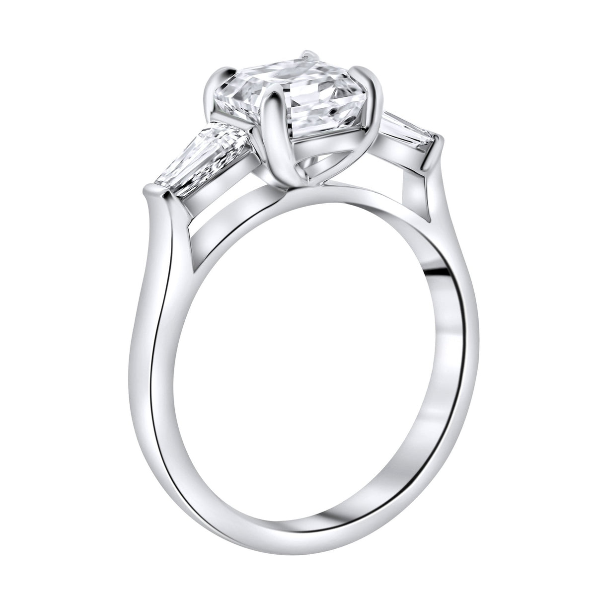 Lab grown platinum 2.01ct D VVS2 IGI asscher cut diamond ring