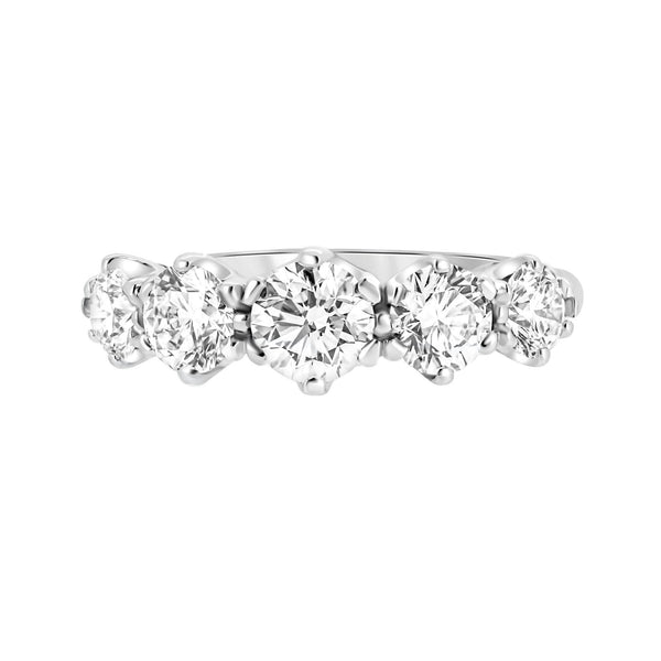 Platinum 2.04ct round brilliant cut diamond 5 stone ring