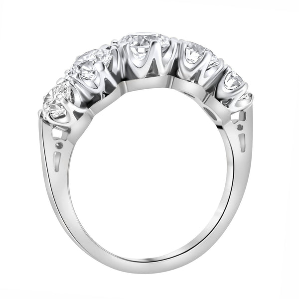 Platinum 2.04ct round brilliant cut diamond 5 stone ring