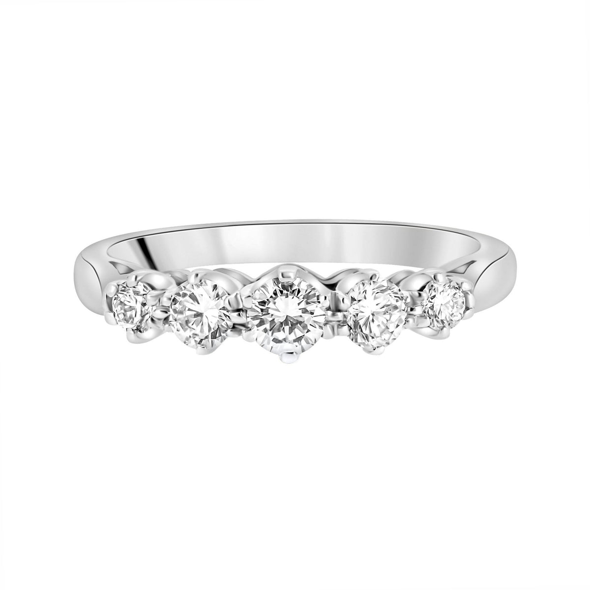 Platinum 0.50ct round brilliant cut diamond 5 stone ring
