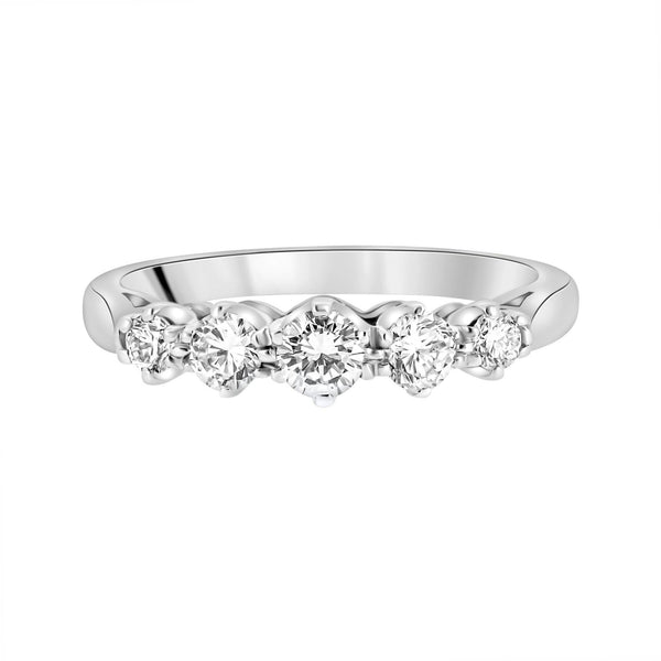 Platinum 0.50ct round brilliant cut diamond 5 stone ring