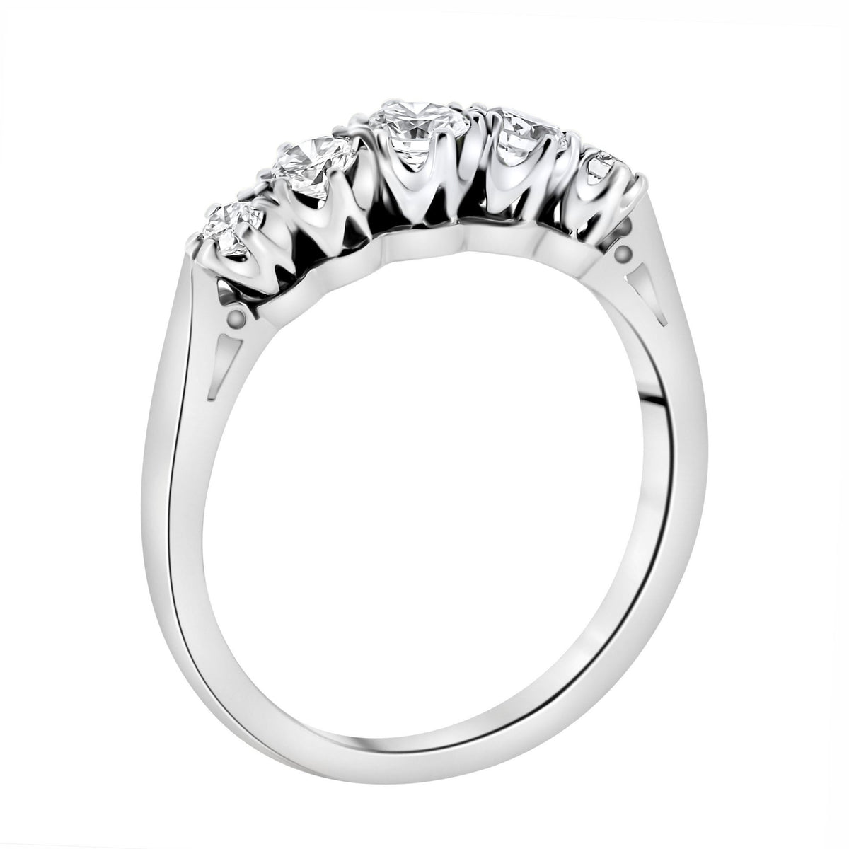 Platinum 0.50ct round brilliant cut diamond 5 stone ring