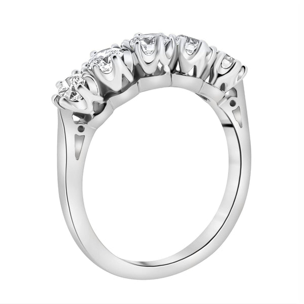Platinum 1.50ct round brilliant diamond 5 stone ring