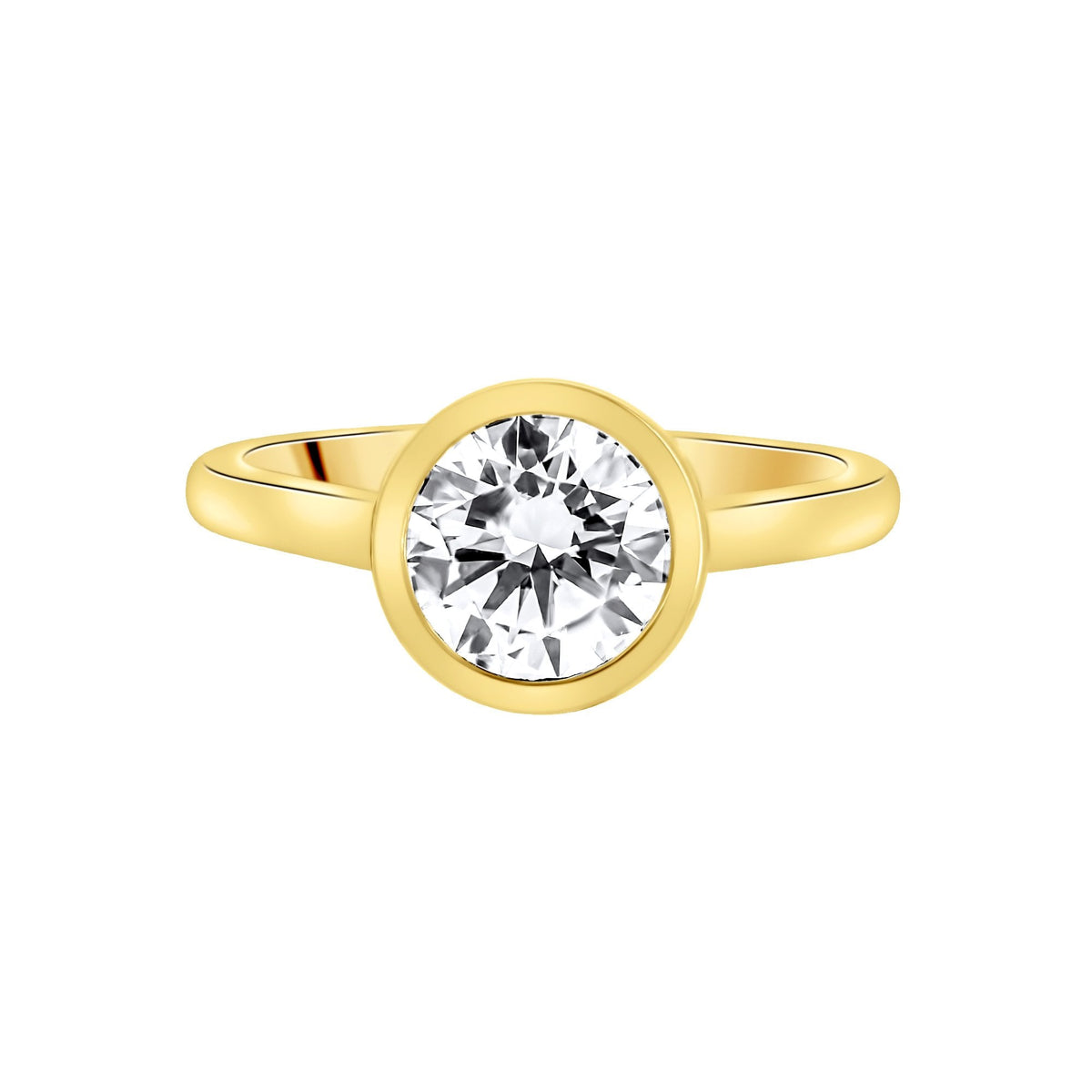 Lab grown 18ct yellow gold 1.50ct D VVS2 IGI round diamond ring