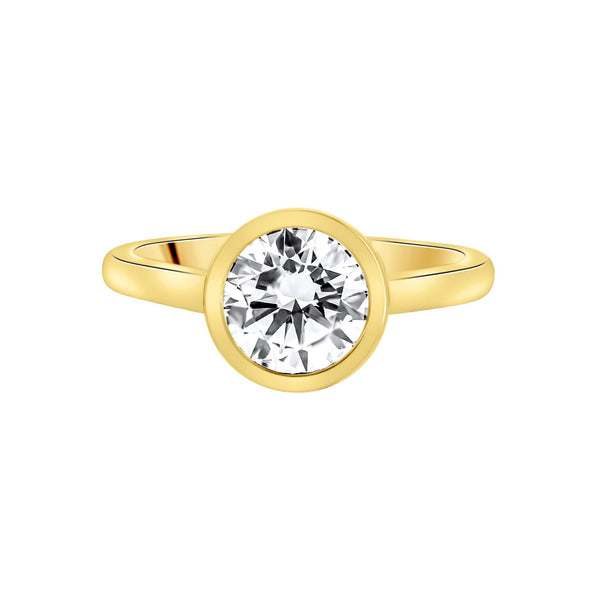 Lab grown 18ct yellow gold 1.50ct D VVS2 IGI round diamond ring