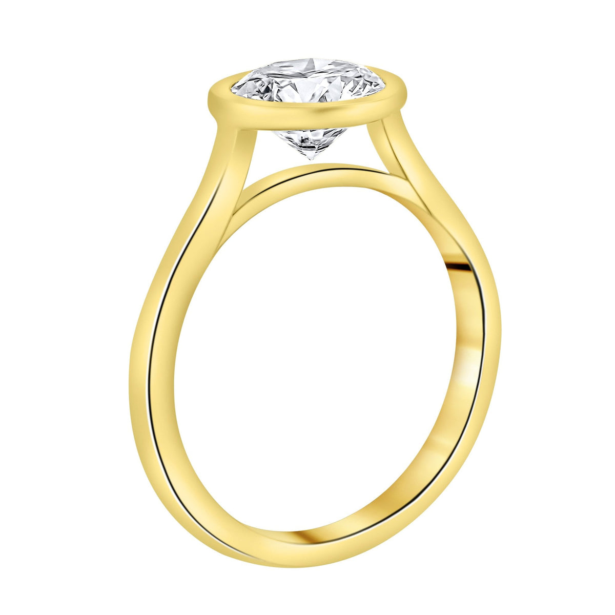 Lab grown 18ct yellow gold 1.50ct D VVS2 IGI round diamond ring
