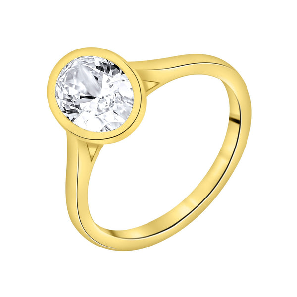 Lab grown 18ct yellow gold 1.52ct D VVS2 IGI oval diamond ring