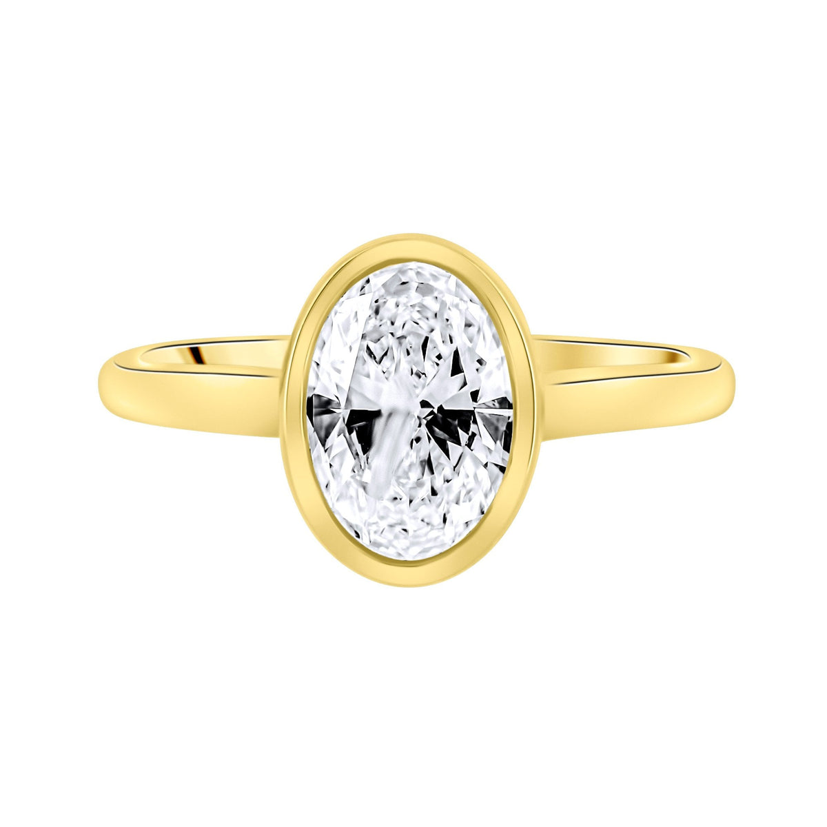 Lab grown 18ct yellow gold 1.52ct D VVS2 IGI oval diamond ring