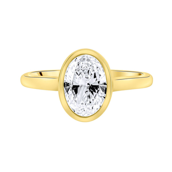 Lab grown 18ct yellow gold 1.52ct D VVS2 IGI oval diamond ring
