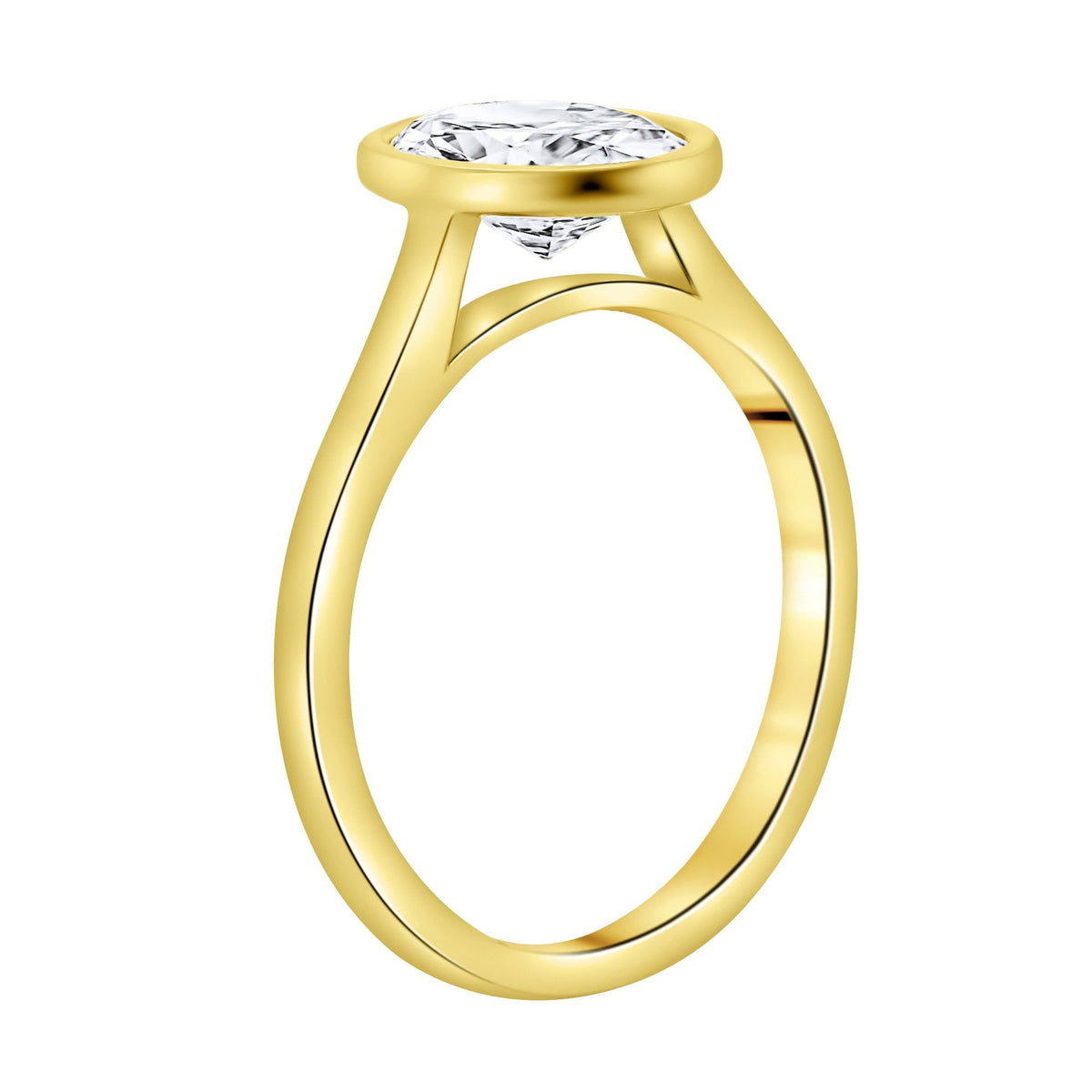 Lab grown 18ct yellow gold 1.52ct D VVS2 IGI oval diamond ring