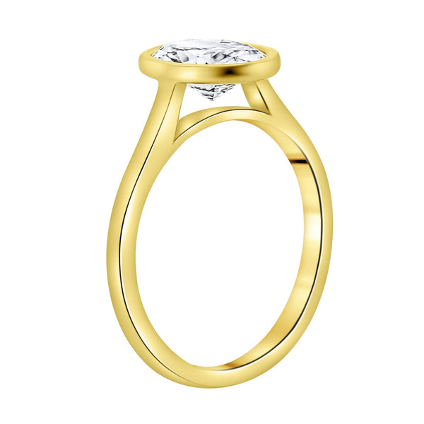 Lab grown 18ct yellow gold 1.52ct D VVS2 IGI oval diamond ring