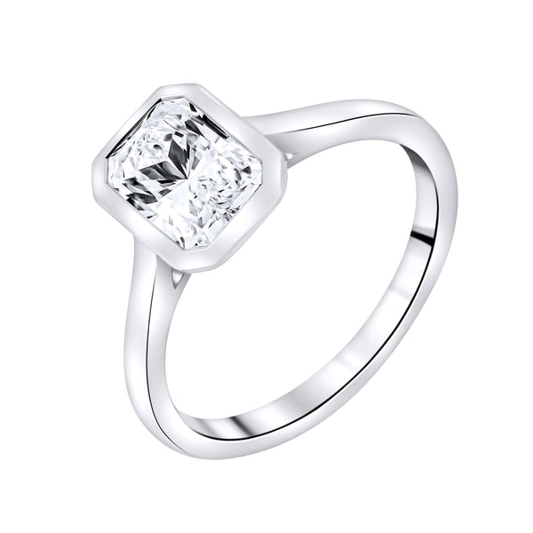 Lab grown platinum 1.50ct D VVS2 IGI radiant cut diamond ring