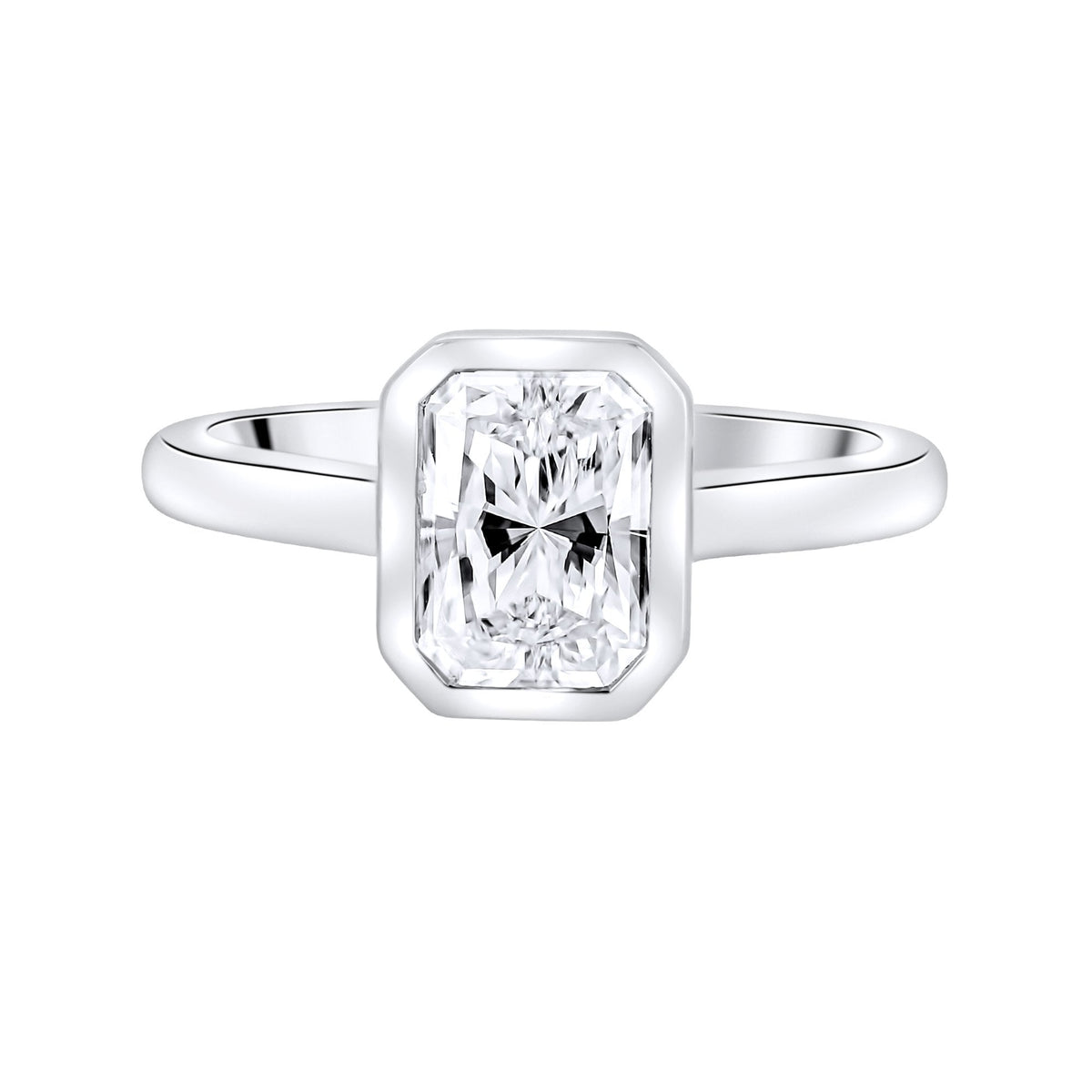 Lab grown platinum 1.50ct D VVS2 IGI radiant cut diamond ring